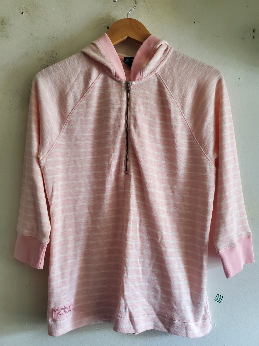Lauren Ralph Jeans Co 3/4 Sleeve Hooded Hoodie Size Large.